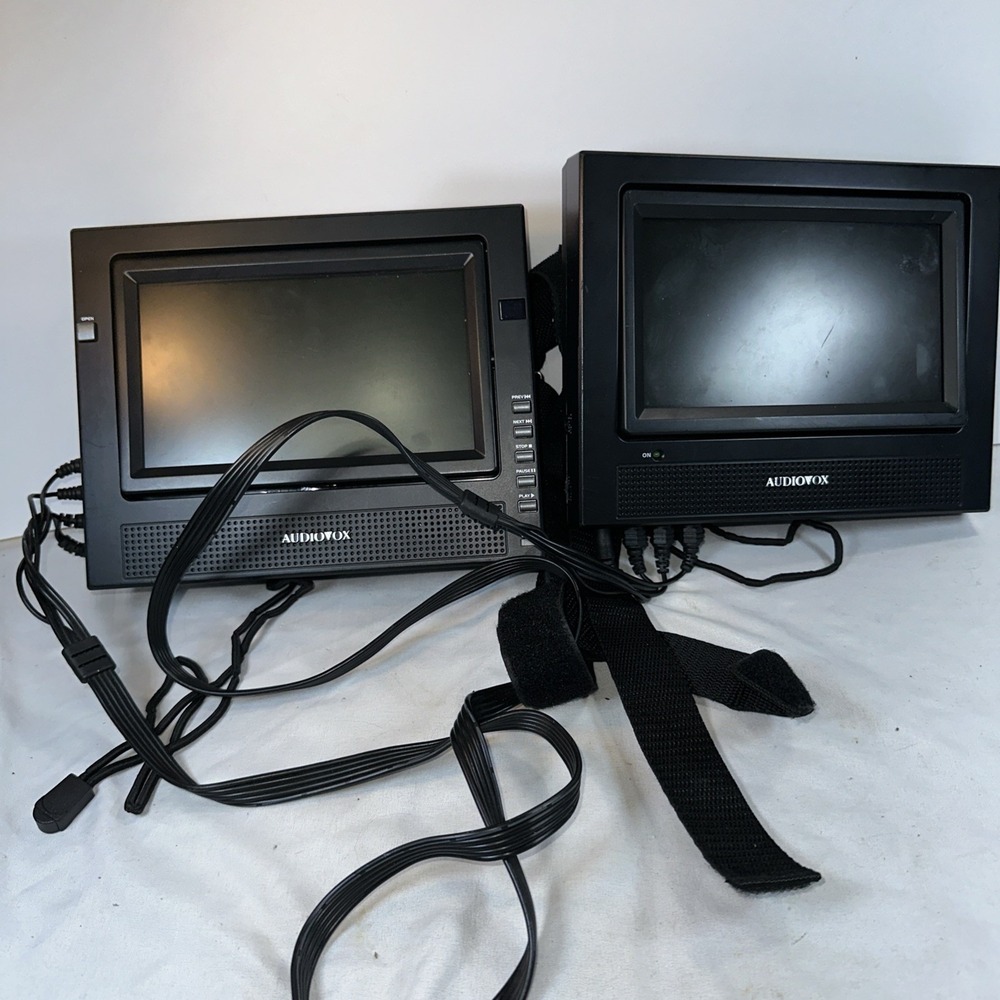 Car DVD Player Audiovox 7" Twin  Screens No Remote  PVS69701 NOT Tested READ*